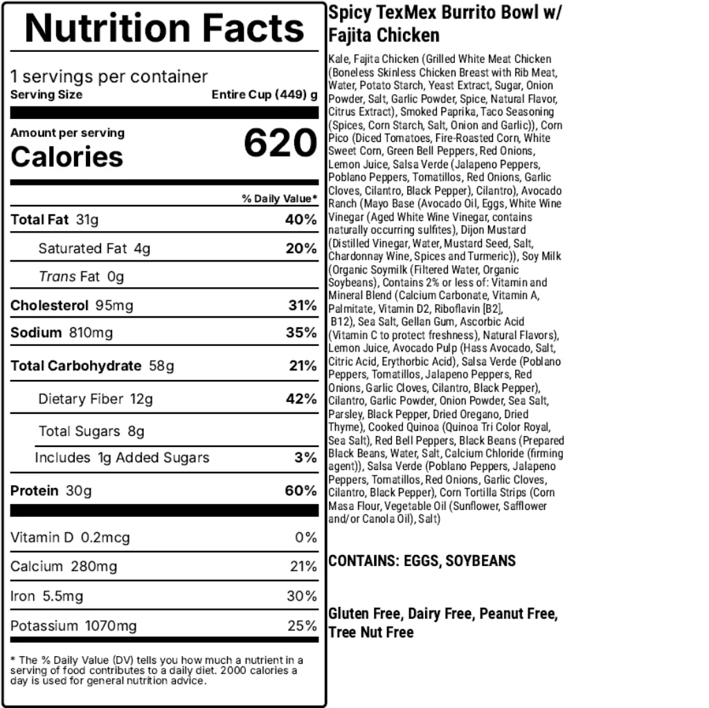Spicy TexMex Burrito Bowl w/Fajita Chicken - Image 3